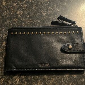 The Sak dark brown Leather Studded Wallet